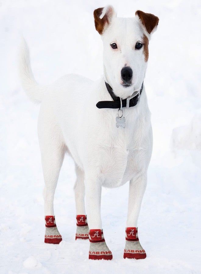 Pets First NCAA Alabama Crimson Tide Anti Slip Dog Socks with Elastic Ribbed Top, Size Medium/Large. Indoor/Outdoor Socks, Best Dog Paw Protector, 2 Pairs of Pet Socks with Your Favorite Collegiate Sports Team - Image 2